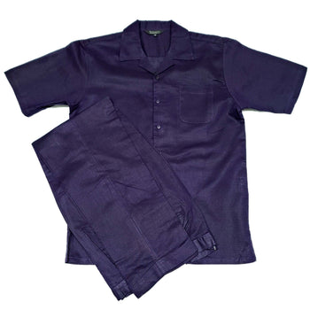 Mens Purple Shirt and Pants Casual Outfit Set