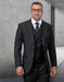Mens Gangster Pinstripe 2 Button Double Breasted Vest Grey Suit