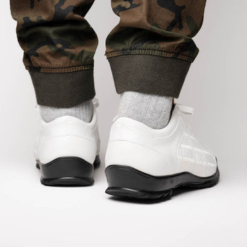 Marco Di Milano Bari White Lizard Patchwork Sneakers