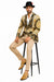 Men’s Black and Gold Baroque Blazer with Matching Pants, Hat, and Shoes – Luxury Party and Wedding Outfit Set