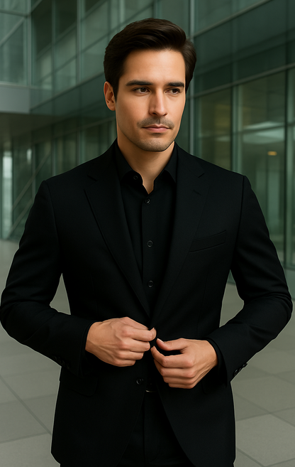 Batman V Superman Bruce Wayne Men's Black Peak Lapel Vested Wool Blend Suit - Image 9