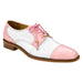 Belvedere Batta: Pink & White Genuine Ostrich Leather Shoe