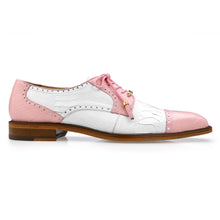 Belvedere Batta: Pink & White Genuine Ostrich Leather Shoe