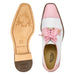 Belvedere Batta: Pink & White Genuine Ostrich Leather Shoe