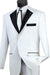 Mens Classic Contrast Notch Tuxedo in White