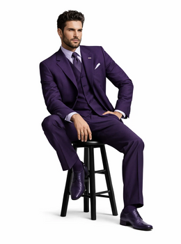 Beautiful Men'S Dark Purple Fashion Dress With Nice Cut Smooth Soft Fabric Affordable Cheap Priced Men'S Dress Suit For Sale - Image 4