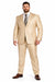 Beige ~ Khaki ~ Tan ~ Champagne Suit Shiny Flashy Sharkskin Classic Fit Suit