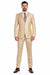 Beige ~ Khaki ~ Tan ~ Champagne Suit Shiny Flashy Sharkskin Classic Fit Suit