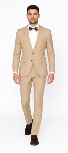 Beige Slim Fit Suit for Men by Rossiman Rossi – Tailored Skinny Fit Formal Suit