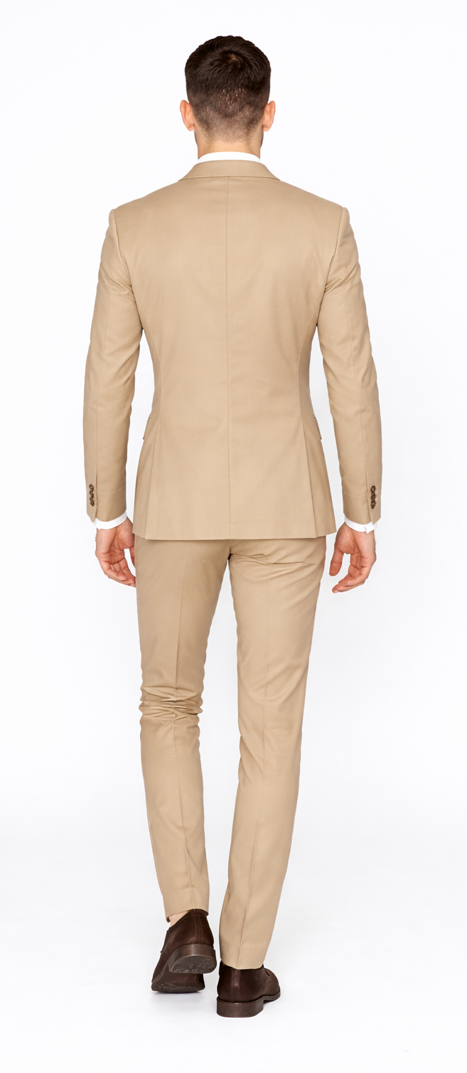 Beige Slim Fit Suit for Men by Rossiman Rossi – Tailored Skinny Fit Formal Suit - Image 2