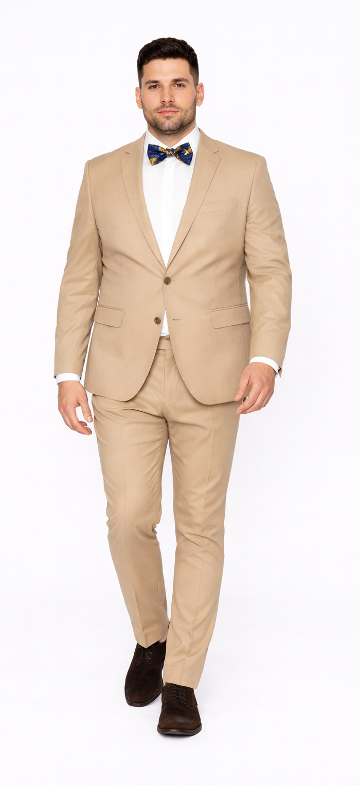 Beige Slim Fit Suit for Men by Rossiman Rossi – Tailored Skinny Fit Formal Suit - Image 8