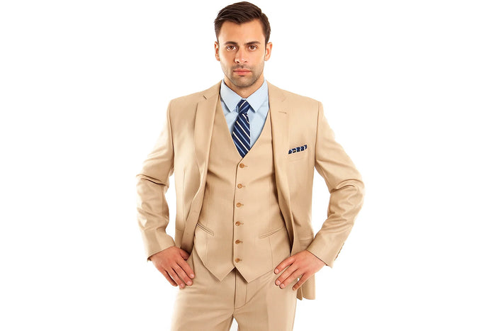 Cheap Plus Size Mens Light Beige Suit For Big Men Online - Big and Tall Sizes