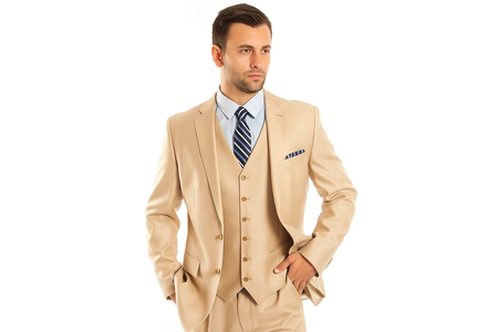 Cheap Plus Size Mens Light Beige Suit For Big Men Online - Big and Tall Sizes