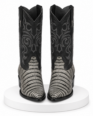 Mens Belly Caiman Cowboy Boots J-Toe