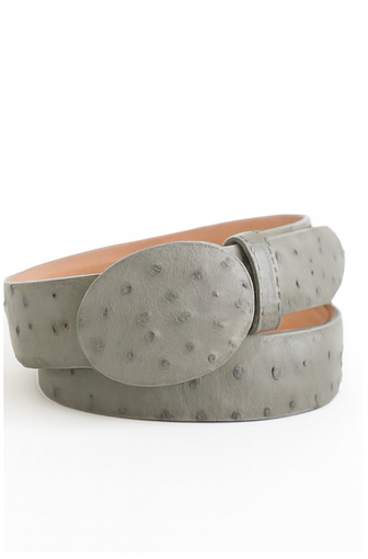 Cinto De Avestruz - Cinto Vaquero Gray Ostrich Belt - Image 2