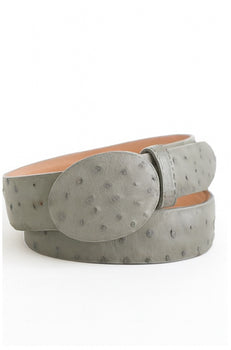 Cinto De Avestruz - Cinto Vaquero Gray Ostrich Belt - Image 2