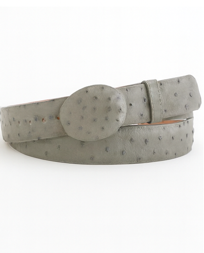 Cinto De Avestruz - Cinto Vaquero Gray Ostrich Belt - Image 3