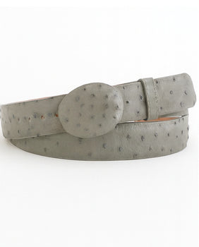 Cinto De Avestruz - Cinto Vaquero Gray Ostrich Belt - Image 3