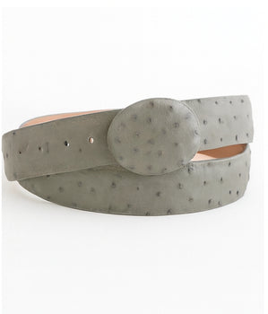 Cinto De Avestruz - Cinto Vaquero Gray Ostrich Belt - Image 4