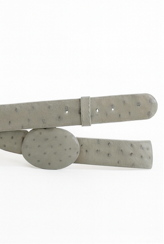 Cinto De Avestruz - Cinto Vaquero Gray Ostrich Belt - Image 5