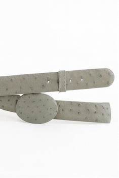 Cinto De Avestruz - Cinto Vaquero Gray Ostrich Belt - Image 5