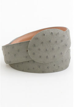 Cinto De Avestruz - Cinto Vaquero Gray Ostrich Belt - Image 6