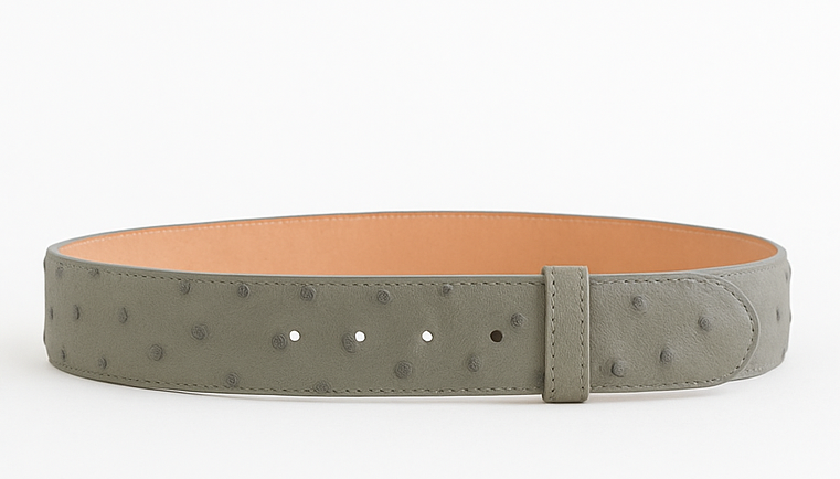 Cinto De Avestruz - Cinto Vaquero Gray Ostrich Belt - Image 8