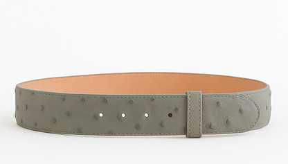 Cinto De Avestruz - Cinto Vaquero Gray Ostrich Belt - Image 8