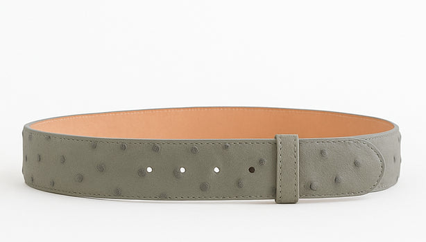 Cinto De Avestruz - Cinto Vaquero Gray Ostrich Belt - Image 8