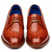 Belvedere Alligator Shoes Mens Brandy Italian Lace Up Lago
