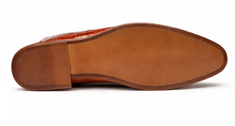 Belvedere Alligator Shoes Mens Brandy Italian Lace Up Lago - Image 6