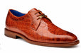 Belvedere Alligator Shoes Mens Brandy Italian Lace Up Lago