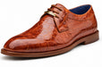 Belvedere Alligator Shoes Mens Brandy Italian Lace Up Lago