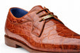 Belvedere Alligator Shoes Mens Brandy Italian Lace Up Lago