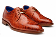 Belvedere Alligator Shoes Mens Brandy Italian Lace Up Lago