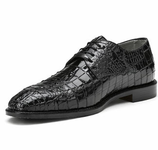 Belvedere Chapo Mens Black Gator Horn Back Lace Up Shoes - Image 5