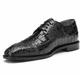 Belvedere Chapo Mens Black Gator Horn Back Lace Up Shoes