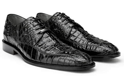 Belvedere Chapo Mens Black Gator Horn Back Lace Up Shoes - Image 4