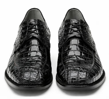 Belvedere Chapo Mens Black Gator Horn Back Lace Up Shoes - Image 8