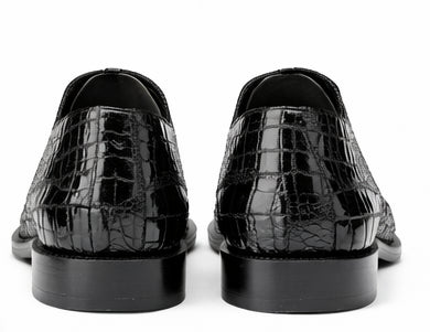 Belvedere Chapo Mens Black Gator Horn Back Lace Up Shoes - Image 9
