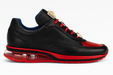 Belvedere Flash Men's Black & Red Ostrich-Calf Sneakers