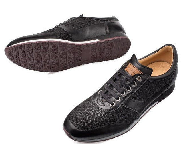 Mens Exotic Sneakers - Alligator Sneakers By Brand in Black