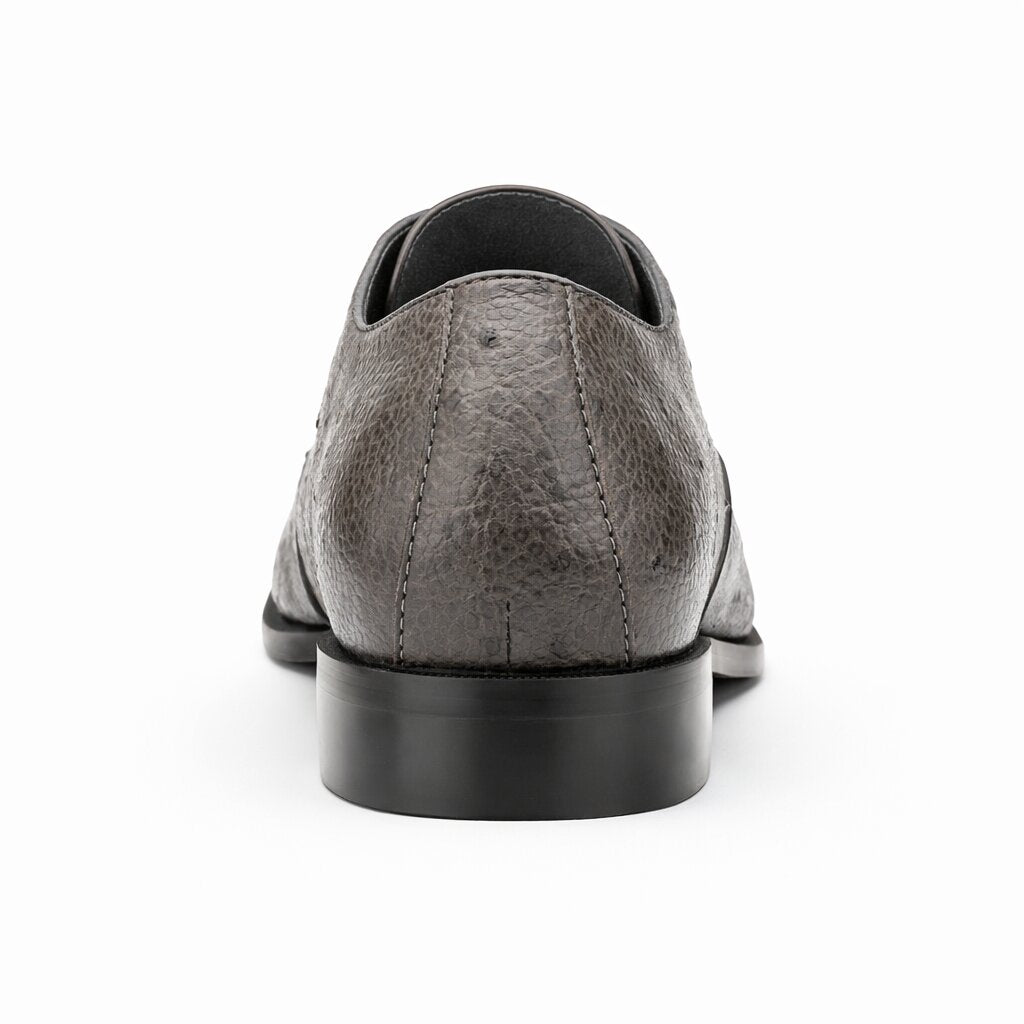 Belvedere Men's Shoes Gray Ostrich Side Buckle Strap Josh 114011