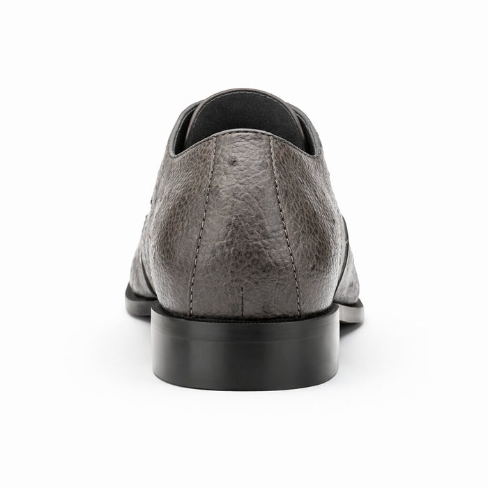 Belvedere Men's Shoes Gray Ostrich Side Buckle Strap Josh 114011