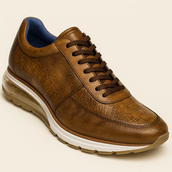 Belvedere Todd Men's Shoes Antique Brandy Exotic Genuine Ostrich Casual Sneakers