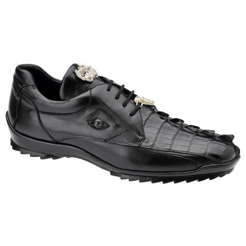 Belvedere Germano Black Caiman Crocodile Sneakers US 9 main image 1