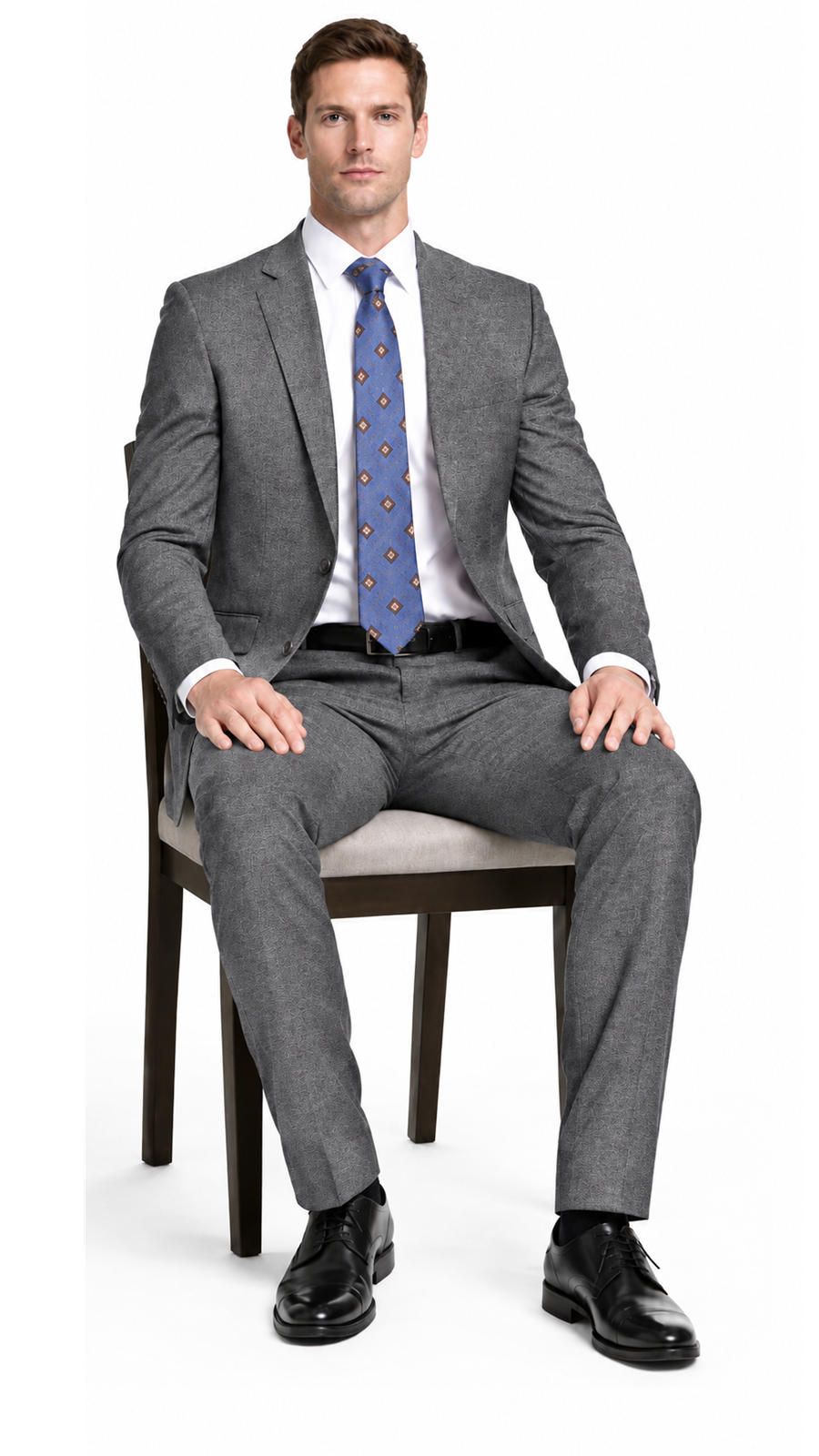 Bertolini 2Pc & 3PC Lt. Gray Two-button Wool Blend Modern Fit