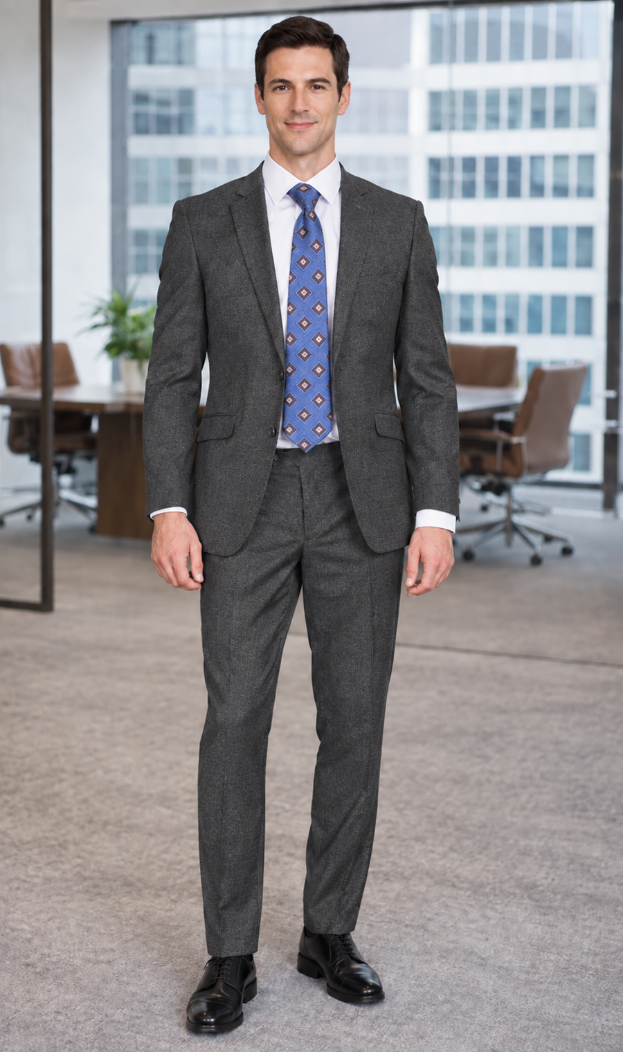 Bertolini 2Pc & 3PC Lt. Gray Two-button Wool Blend Modern Fit