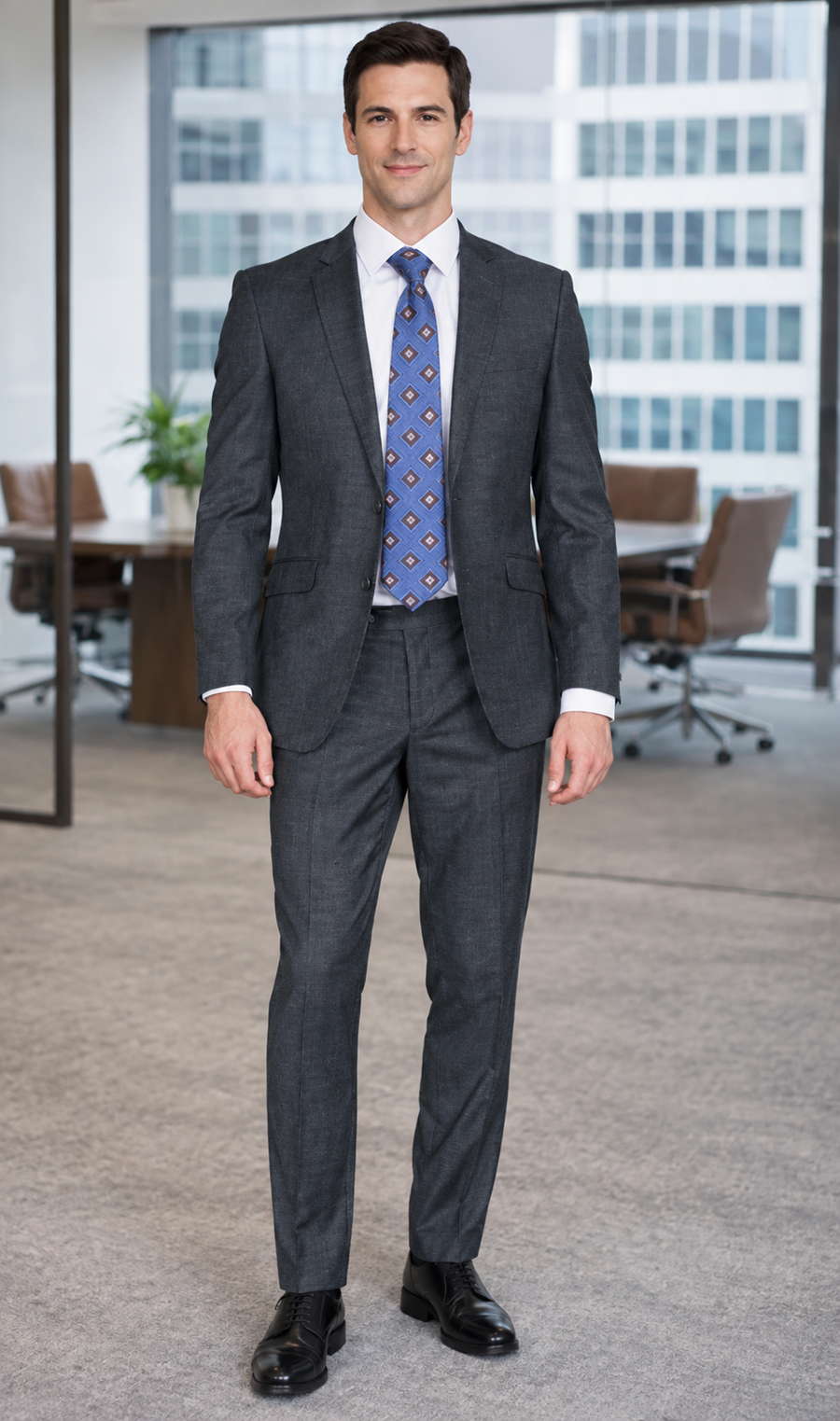 Bertolini 2Pc & 3PC Lt. Gray Two-button Wool Blend Modern Fit