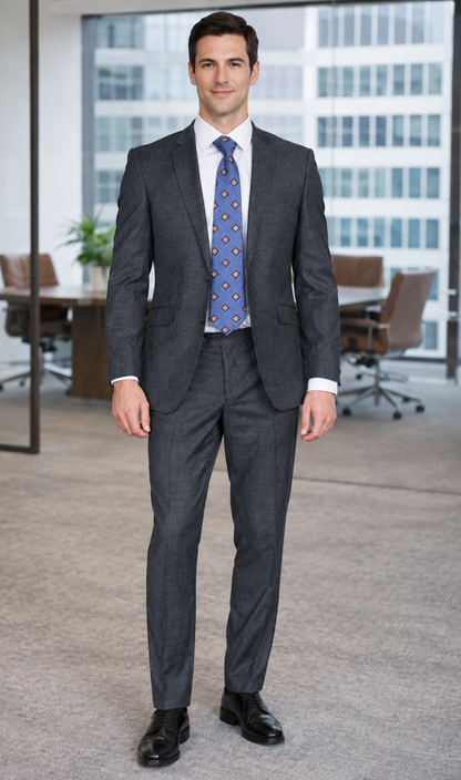 Bertolini 2Pc & 3PC Lt. Gray Two-button Wool Blend Modern Fit